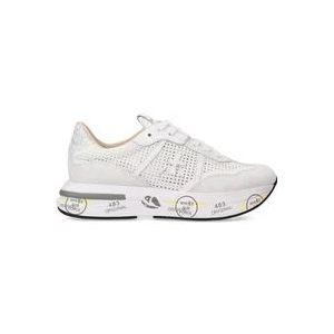 Premiata Witte Nylon en Suède Sneakers , White , Heren , Maat: 41 EU