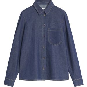 Maison Kitsuné, Dames, Blouses & Shirts, Blauw, Maat: 2XS Denim,