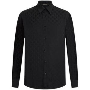 Roberto Cavalli, Heren, Overhemden, Zwart, Maat: S Zijde,