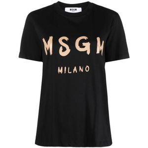 Msgm, Dames, Tops, Zwart, Maat: XS Katoen,
