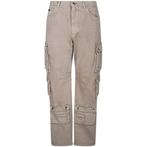 Dolce & Gabbana, Heren, Jeans, Beige, Maat: S Katoen,