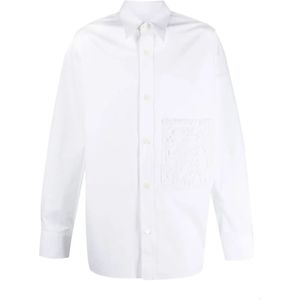 Valentino, Heren, Overhemden, Wit, Maat: L Katoen,