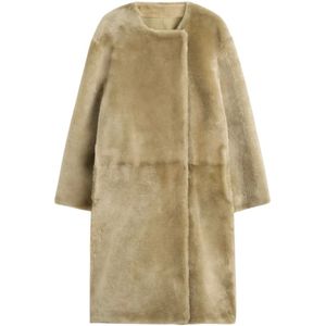 TotêMe, Dames, Jassen, Beige, Maat: S Leer,