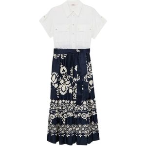 Oltre, Dames, Jurken, Blauw, Maat: S Katoen,