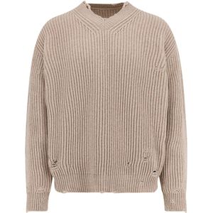 MM6 Maison Margiela, Heren, Truien, Beige, Maat: L Wol,