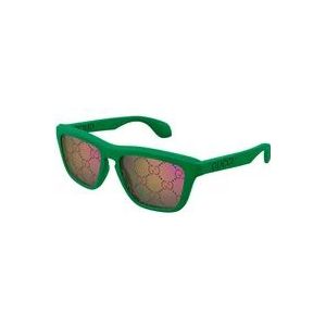 Gucci Groene zonnebril voor vrouwen , Green , Dames , Maat: 55 MM