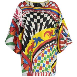 Dolce & Gabbana, Dames, Blouses & Shirts, Veelkleurig, Maat: 2XS Zijde,