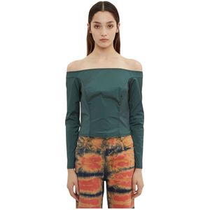 Eckhaus Latta, Dames, Tops, Groen, Maat: S Nylon,