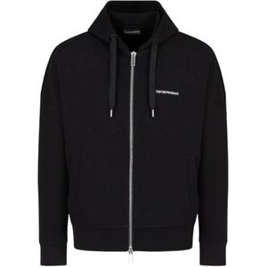 Emporio Armani, Heren, Sweatshirts & Hoodies, Zwart, Maat: 2XL
