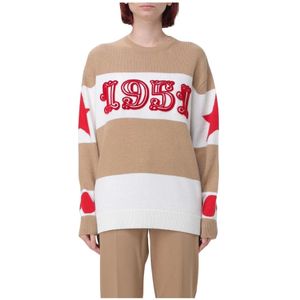 Max Mara - Gebreide Trui - Bruin - Wol - Wollen Kasjmier met Sterren