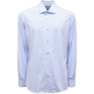 Mazzarelli, Heren, Overhemden, Blauw, Maat: L