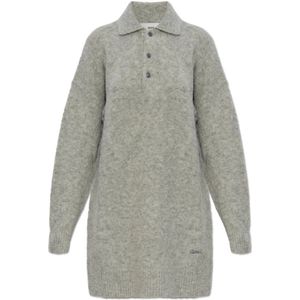 Ami Paris, Dames, Jurken, Grijs, Maat: XS Wol,