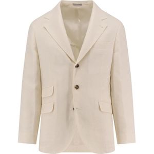 Brunello Cucinelli, Heren, Jassen, Wit, Maat: L Linnen,