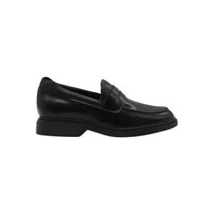 Hogan Zwarte leren loafers met reliëf monogram , Black , Heren , Maat: 41 1/2 EU