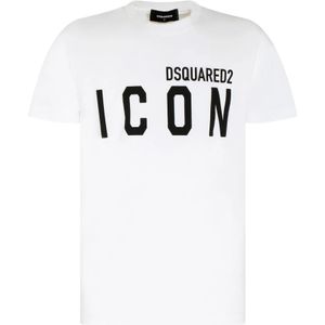 Dsquared2, Heren, Tops, Wit, Maat: M Katoen,