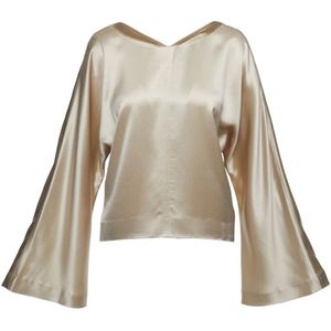 Wakakuu Icons, Dames, Blouses & Shirts, Beige, Maat: XS