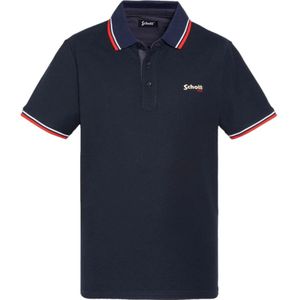 Schott Nyc, Heren, Tops, Blauw, Maat: M Katoen,