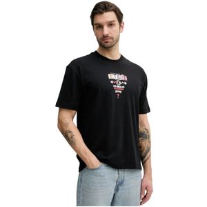 Guess, Heren, Tops, Zwart, Maat: M Katoen,