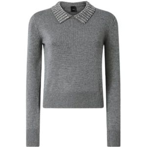 Pinko, Dames, Truien, Grijs, Maat: M Wol,