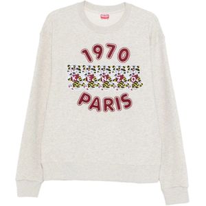 Kenzo, Heren, Sweatshirts & Hoodies, Beige, Maat: 2XL