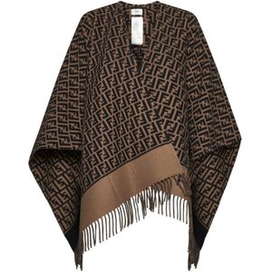Fendi, Dames, Jassen, Bruin, Maat: ONE Size Wol,