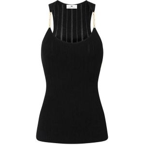 Elisabetta Franchi, Dames, Tops, Zwart, Maat: S Zijde,