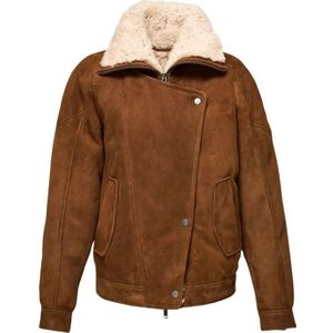 Vsp, Dames, Jassen, Beige, Maat: S Leer,