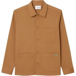 Lacoste, Heren, Overhemden, Bruin, Maat: M Katoen,