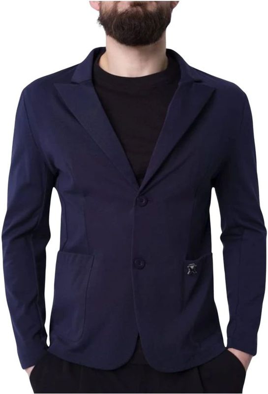 Ongevoerde Blazer - Blauw - Enkelrijs