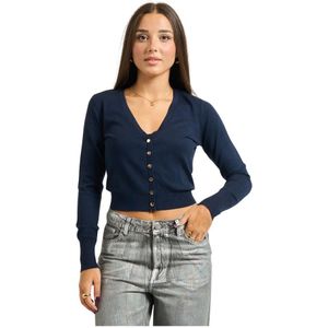 Fracomina, Dames, Truien, Blauw, Maat: XS Nylon,