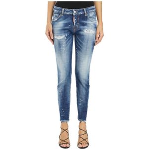 Dsquared2, Dames, Jeans, Blauw, Maat: 4XS Denim,