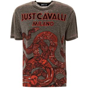 Just Cavalli, Heren, Tops, Grijs, Maat: M