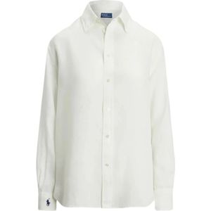 Polo Ralph Lauren, Dames, Blouses & Shirts, Wit, Maat: S Linnen,