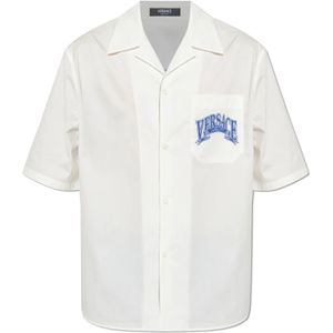 Versace, Heren, Overhemden, Wit, Maat: L Katoen,