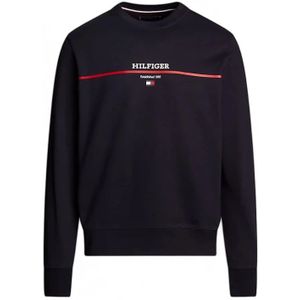 Tommy Hilfiger, Heren, Sweatshirts & Hoodies, Zwart, Maat: XL Poliester,