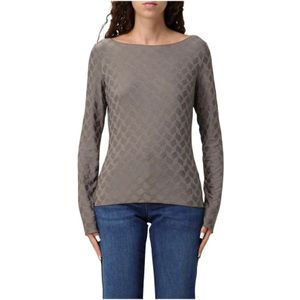 Emporio Armani, Dames, Tops, Bruin, Maat: L