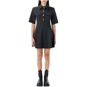 Ganni, Dames, Jurken, Zwart, Maat: S Polyamide,