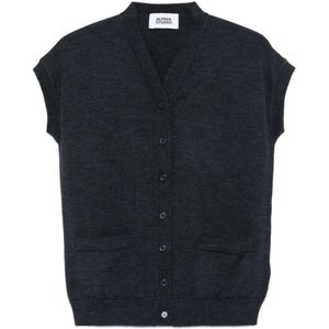 Alpha Studio, Dames, Truien, Grijs, Maat: XS Wol,