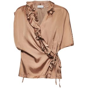 Dries Van Noten, Dames, Blouses & Shirts, Beige, Maat: M Viscose,