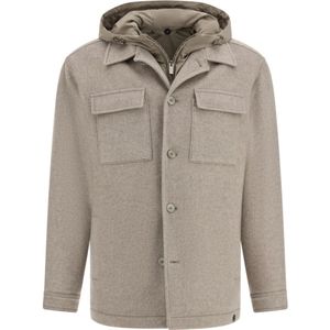 Boggi Milano - Link Shirt Jacket - Grijs - Wol - Afneembaar Gewatteerd Gilet