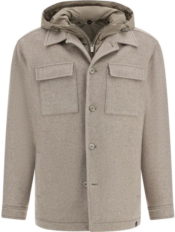 Boggi Milano - Link Shirt Jacket - Grijs - Wol - Afneembaar Gewatteerd Gilet