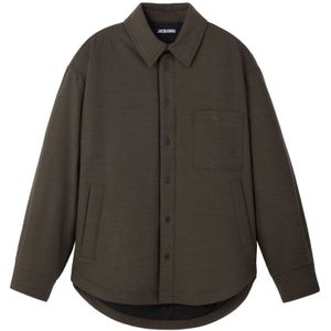 Jacquemus, Heren, Overhemden, Bruin, Maat: M Katoen,