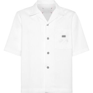 Philipp Plein, Heren, Overhemden, Wit, Maat: L Katoen,