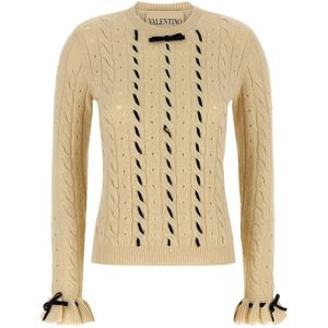 Valentino Garavani, Dames, Truien, Beige, Maat: M Wol,
