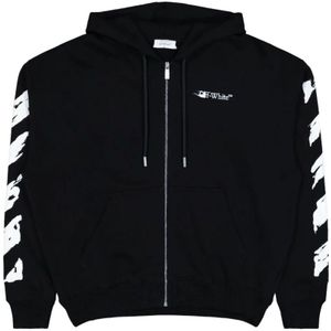 Off White, Heren, Sweatshirts & Hoodies, Zwart, Maat: S Katoen,