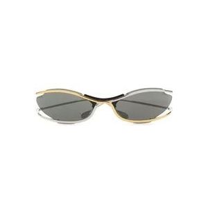 Gucci Twee kleuren ovale montuur zonnebril , Black , Heren , Maat: ONE Size