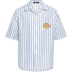 Versace, Heren, Overhemden, Blauw, Maat: S Katoen,