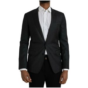 Dolce & Gabbana, Heren, Pakken, Zwart, Maat: S Wol,