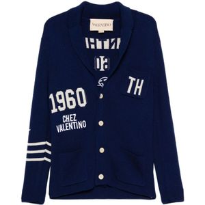 Valentino Garavani, Heren, Truien, Blauw, Maat: L Wol,