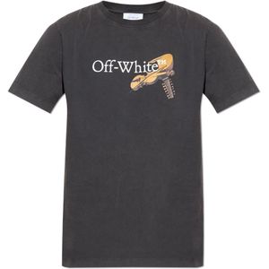 Off White, Heren, Tops, Grijs, Maat: M Katoen,